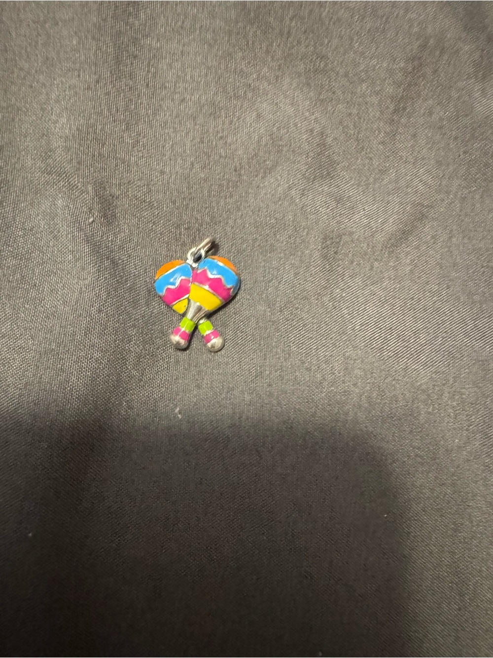 James Avery Enamel Festive Maracas Charm silver multicolor